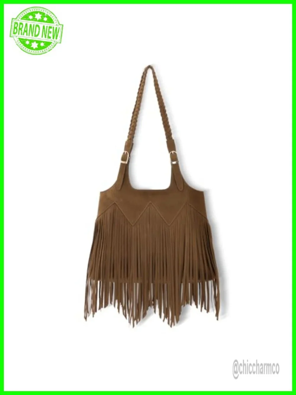 Fringe Shoulder Bag for Women Western Hobo Purse Vegan Faux Suede Leather Woven